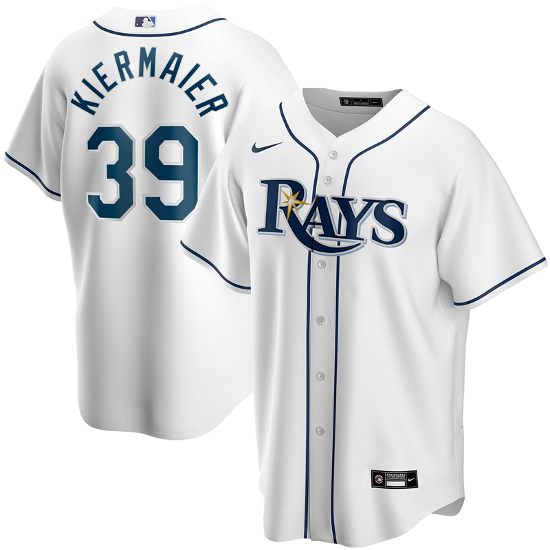 MLB Men Tampa Bay Rays #39 Kevin Kiermaier Nike White Home 2020 Replica Player Jersey 